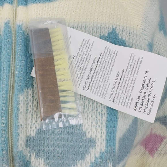 Vintage Moffat Woolens Cream Wool Zip Front Fair Isle Jacket L - Picture 6 of 9